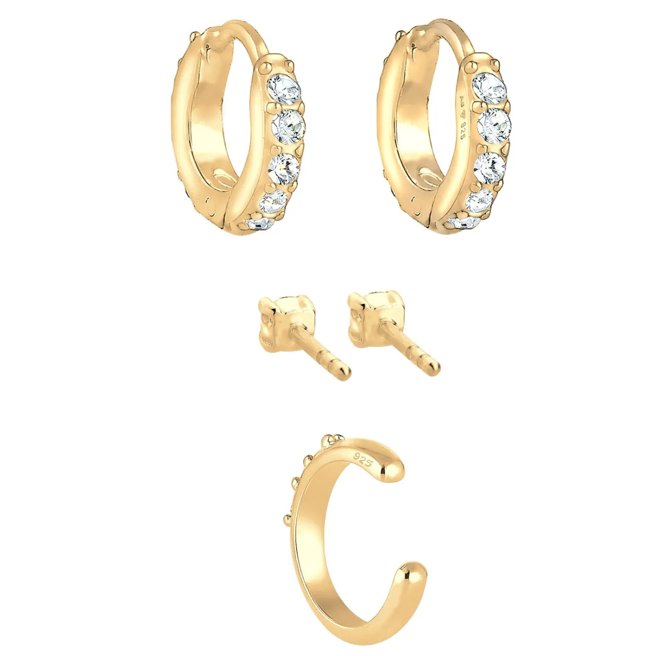 Elli "Ohrringset | Kristall (Weiß)< Ohrringe|Silber