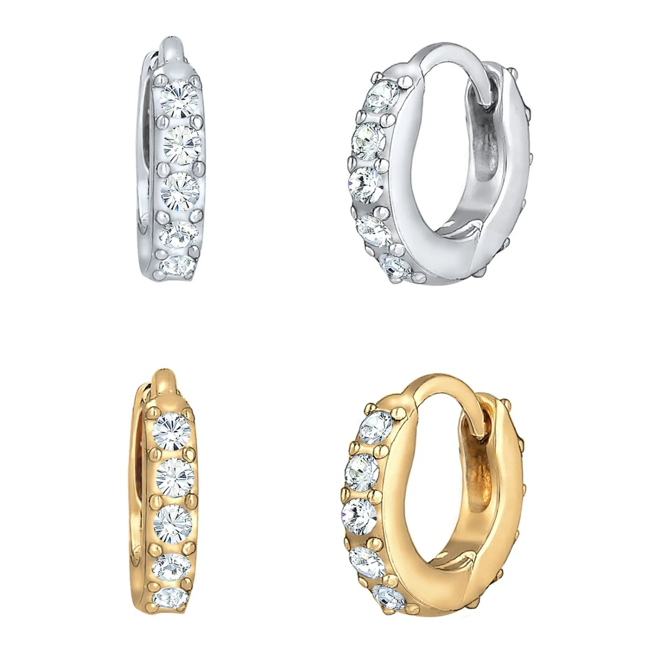 Elli "Ohrringset | Kristall (Weiß)< Ohrringe|Silber