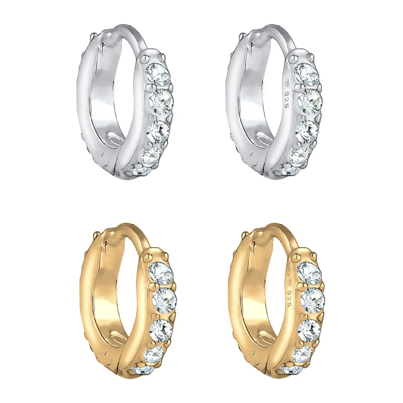 Elli "Ohrringset | Kristall (Weiß)< Ohrringe|Silber