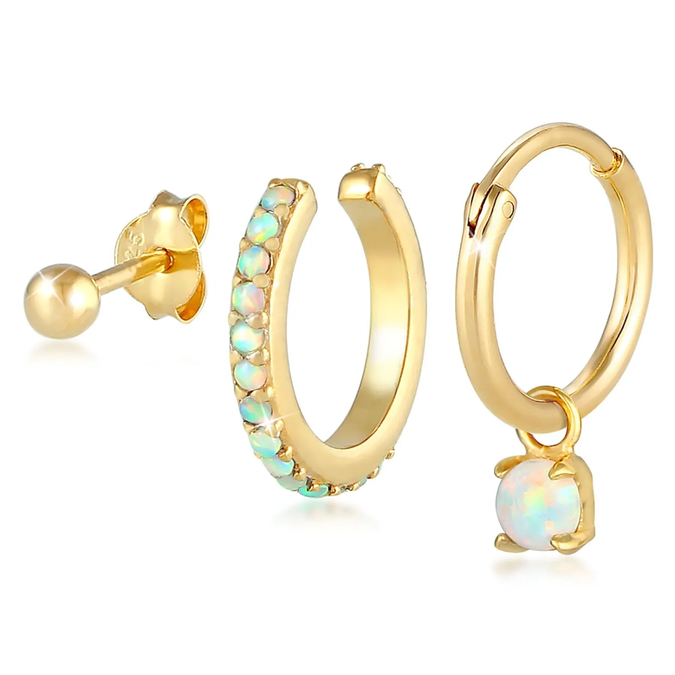 Elli "Ohrringset | Opal ( Weiß )< Letzte Chance|Ohrringe