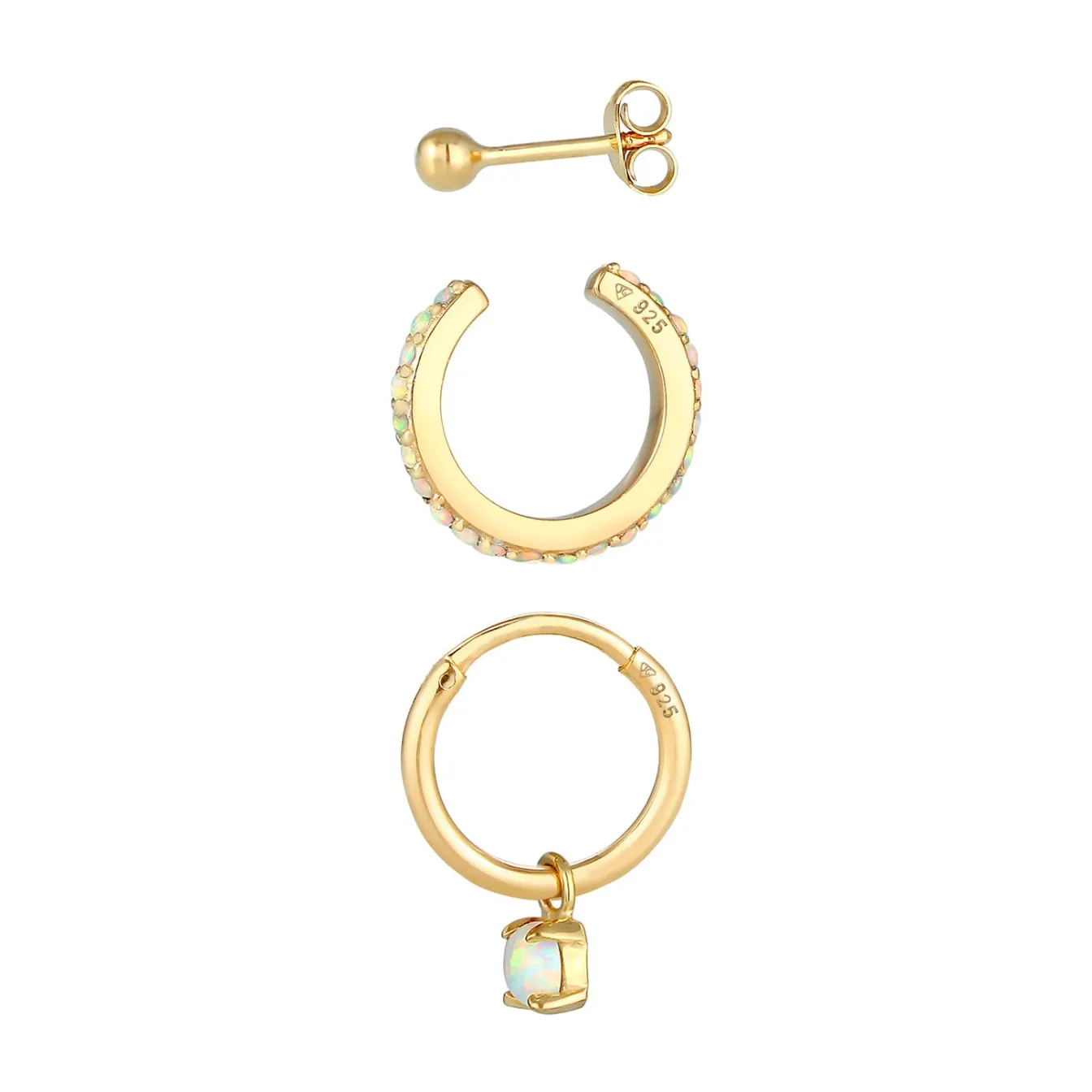 Elli "Ohrringset | Opal ( Weiß )< Letzte Chance|Ohrringe