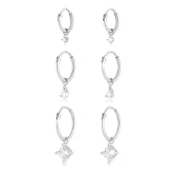Elli "Ohrringset | Zirkonia ( Weiß )< Ohrringe|Silber