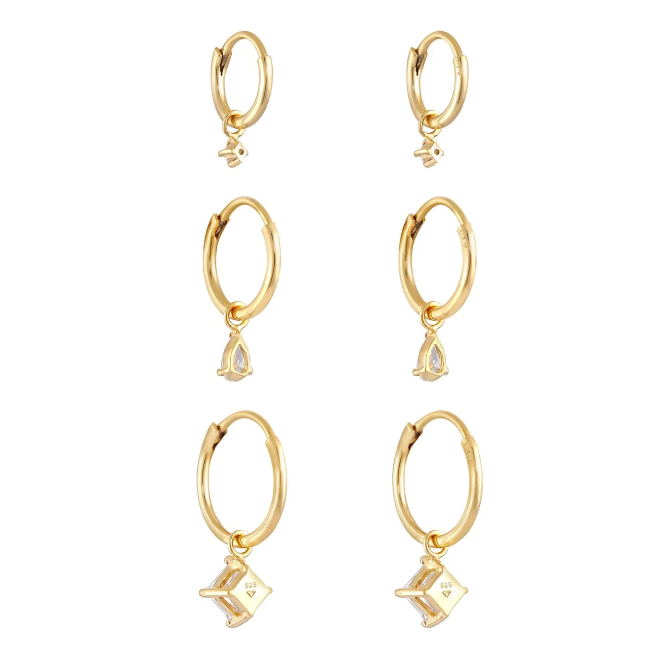 Elli "Ohrringset | Zirkonia ( Weiß )< Ohrringe|Silber