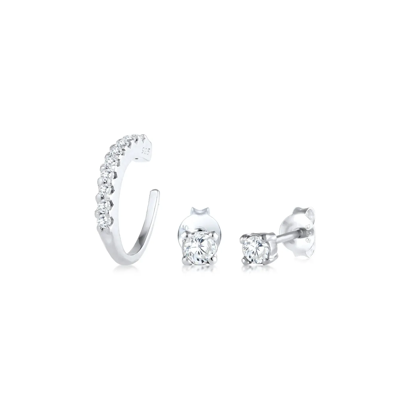 Elli "Ohrringset | Zirkonia ( Weiß )< Roségold|Ohrringe
