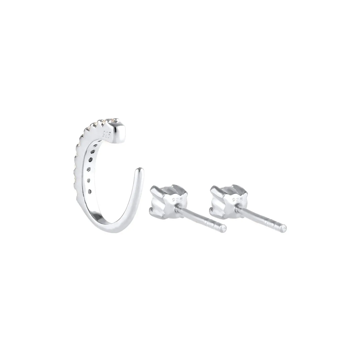 Elli "Ohrringset | Zirkonia ( Weiß )< Roségold|Ohrringe