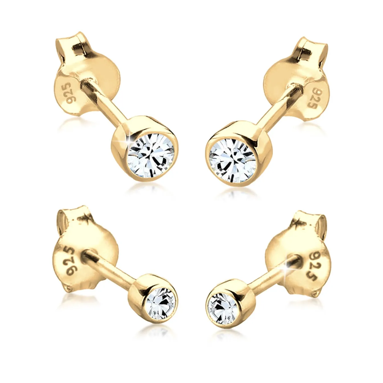 Elli "Ohrringset Basic | Kristall (Weiß)< Silber|Roségold