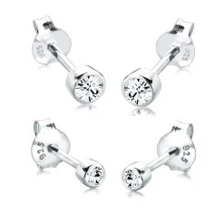 Elli "Ohrringset Basic | Kristall (Weiß)< Silber|Roségold