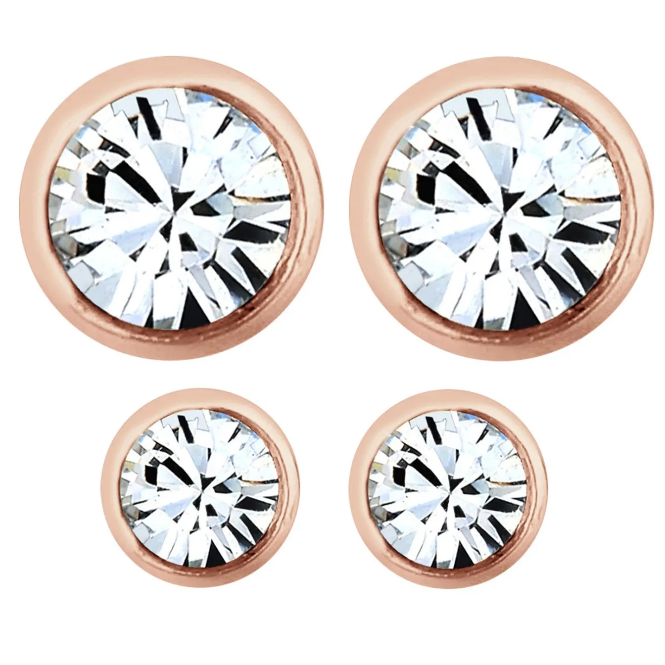 Elli "Ohrringset Basic | Kristall (Weiß)< Silber|Roségold