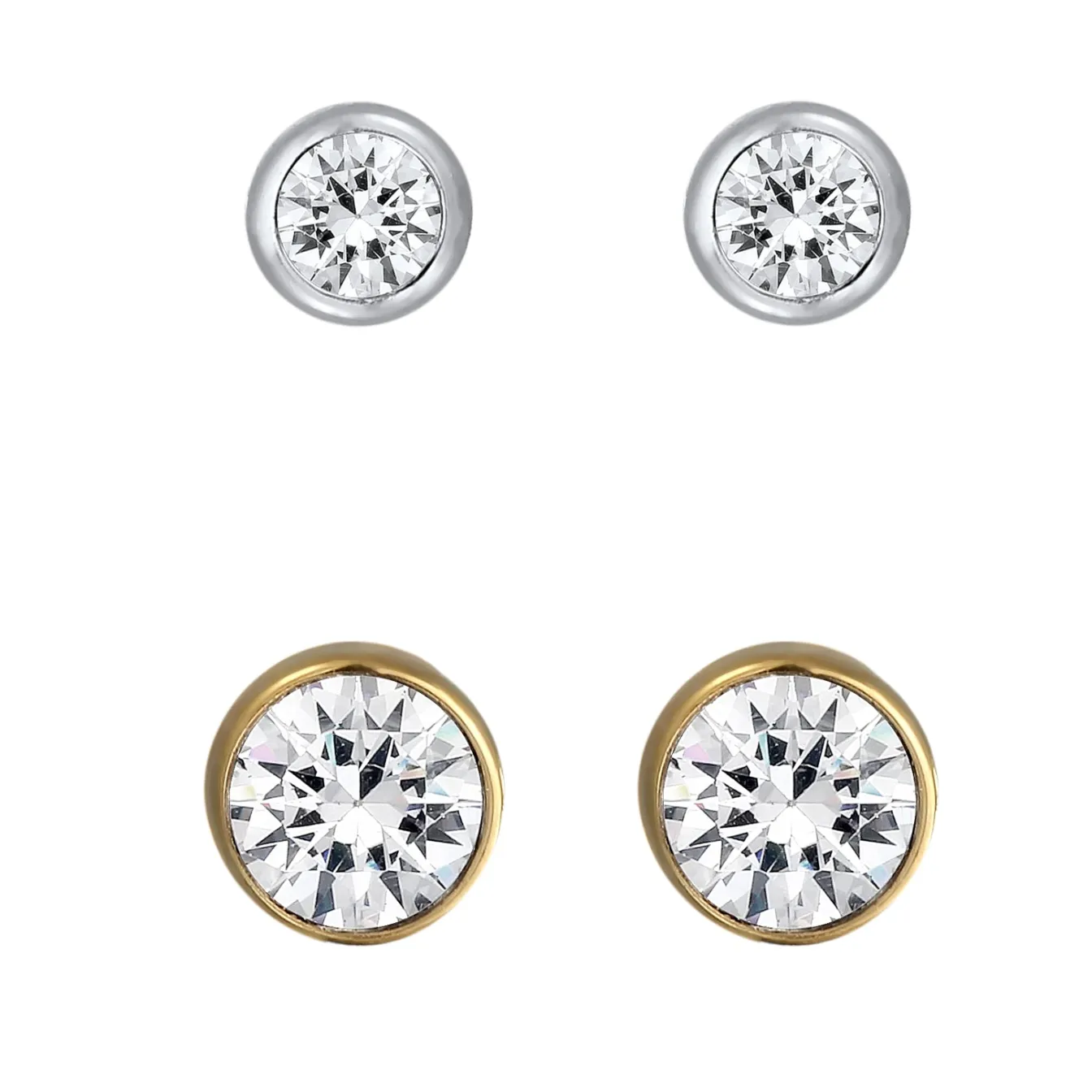 Elli "Ohrringset Basic | Kristall (Weiß)< Silber|Roségold
