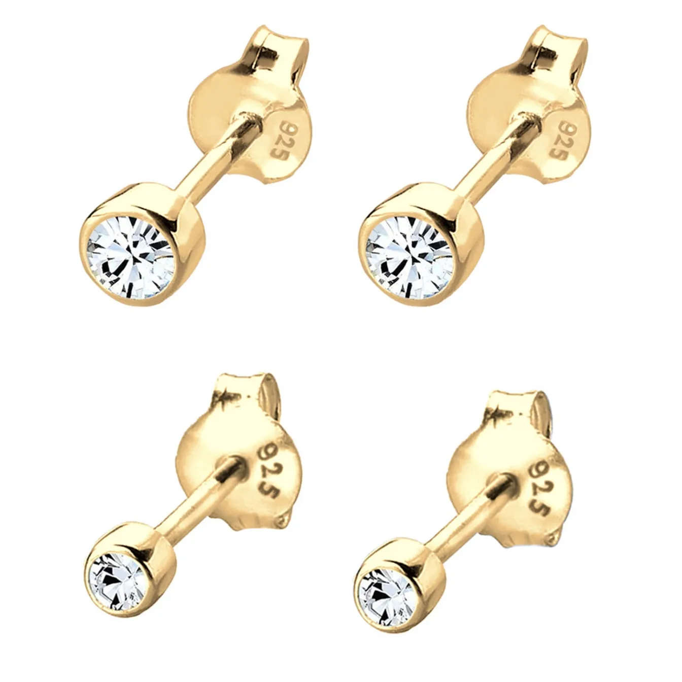 Elli "Ohrringset Basic | Kristall (Weiß)< Silber|Roségold