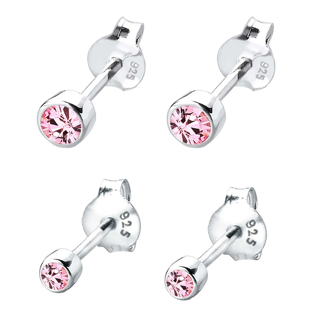 Elli "Ohrringset Basic | Kristall (Weiß)< Silber|Roségold