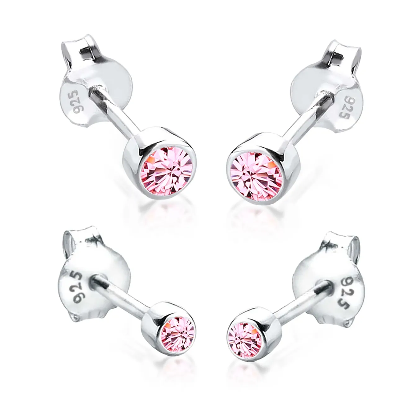Elli "Ohrringset Basic | Kristall (Weiß)< Silber|Roségold
