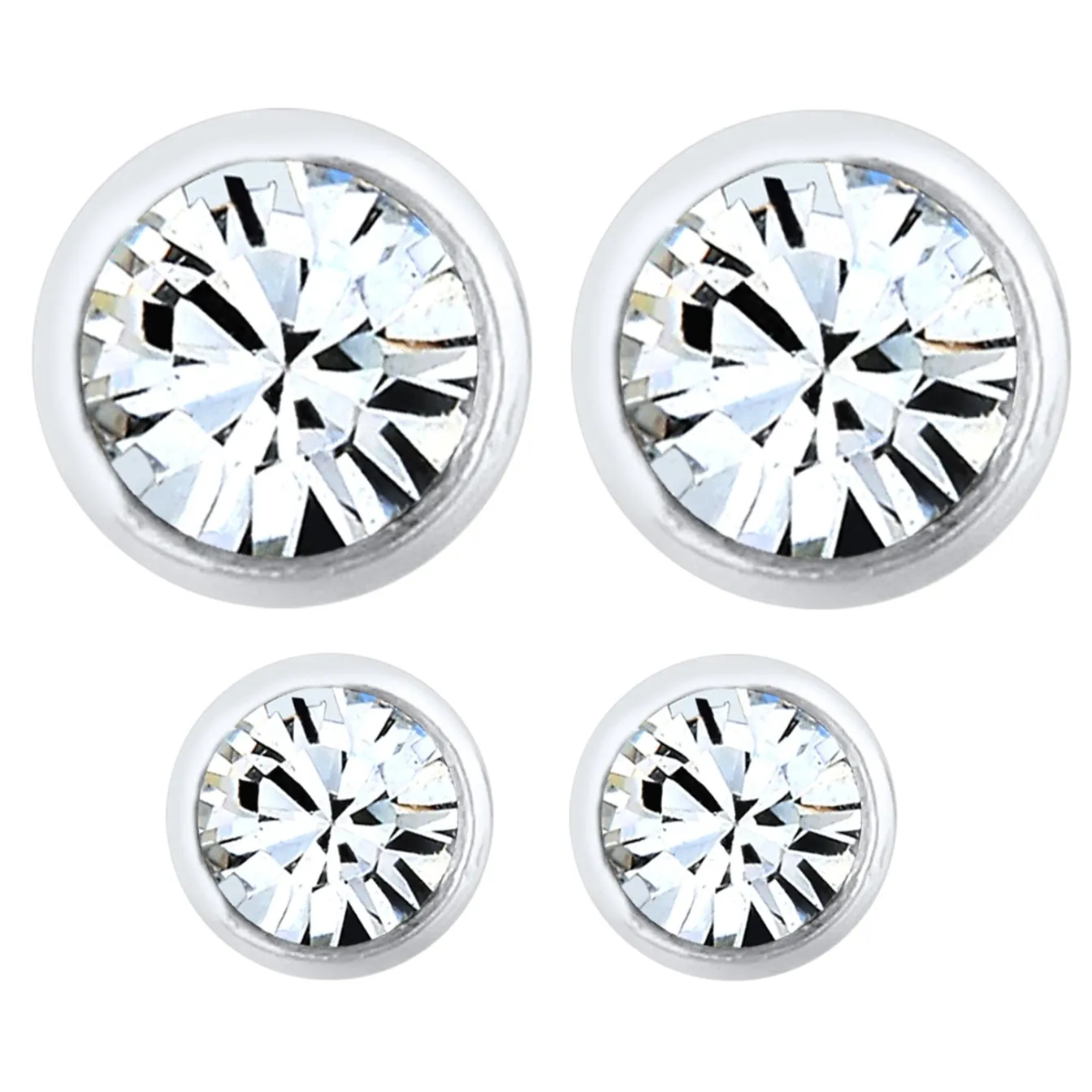 Elli "Ohrringset Basic | Kristall (Weiß)< Silber|Roségold