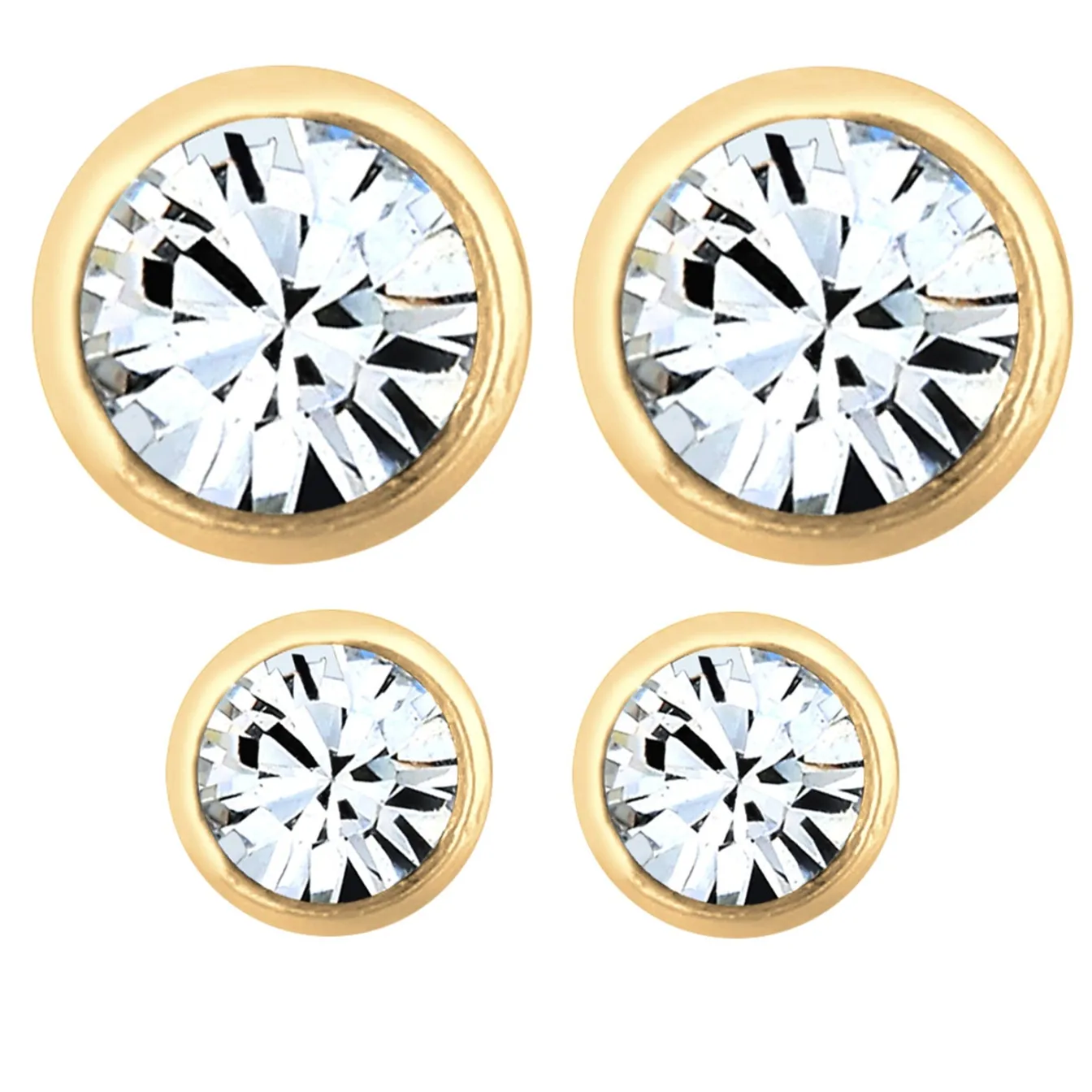 Elli "Ohrringset Basic | Kristall (Weiß)< Silber|Roségold