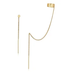 Elli "Ohrring-Set Ear Cuff Kette< Silber|Ohrringe