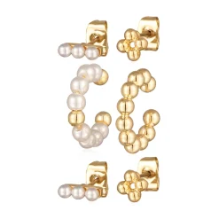 Elli "Ohrring-Set Kugeln | Glasperlen (Weiß)< Perlen|Ohrringe