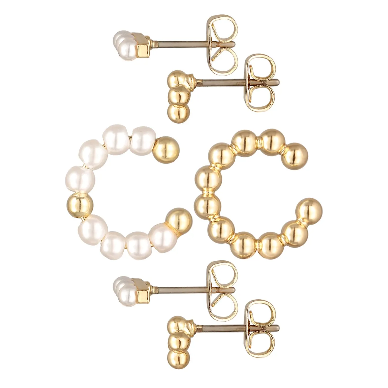 Elli "Ohrring-Set Kugeln | Glasperlen (Weiß)< Perlen|Ohrringe