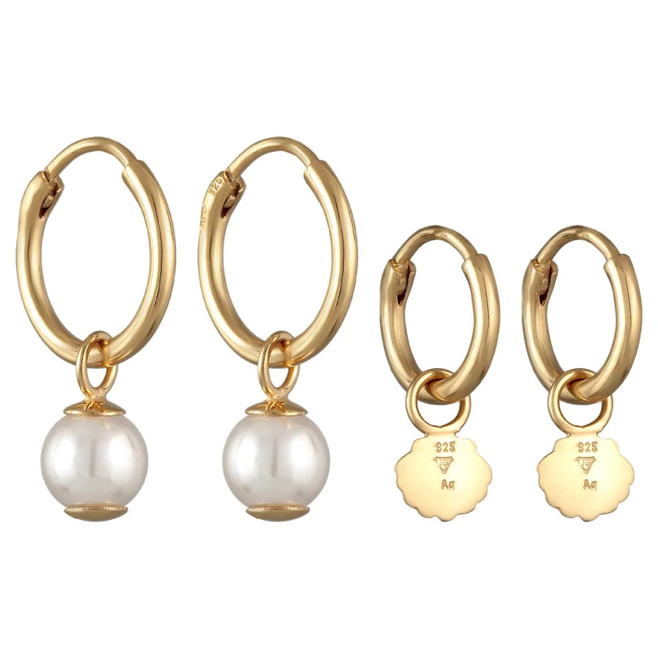 Elli "Ohrring-Set Muschel | Muschelkernperle< Perlen|Ohrringe