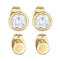 Elli "Ohrring-Set Plättchen | Kristalle (Weiß)< Ohrringe