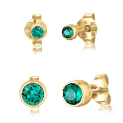 Elli "Ohrringset Rund | Kristall (Grün)< Schmucksets|Schmucksets