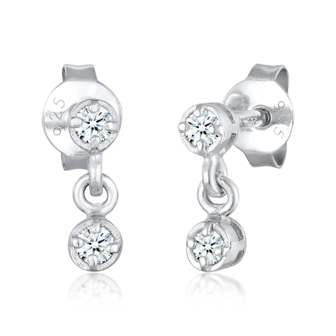 Elli "Ohrstecker | Diamant ( Weiß, 0,12 ct )< Ohrringe|Silber