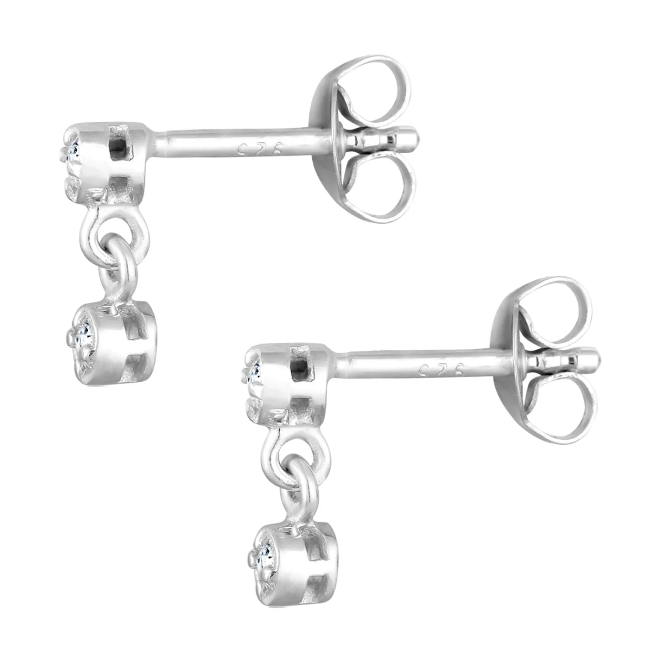 Elli "Ohrstecker | Diamant ( Weiß, 0,12 ct )< Ohrringe|Silber