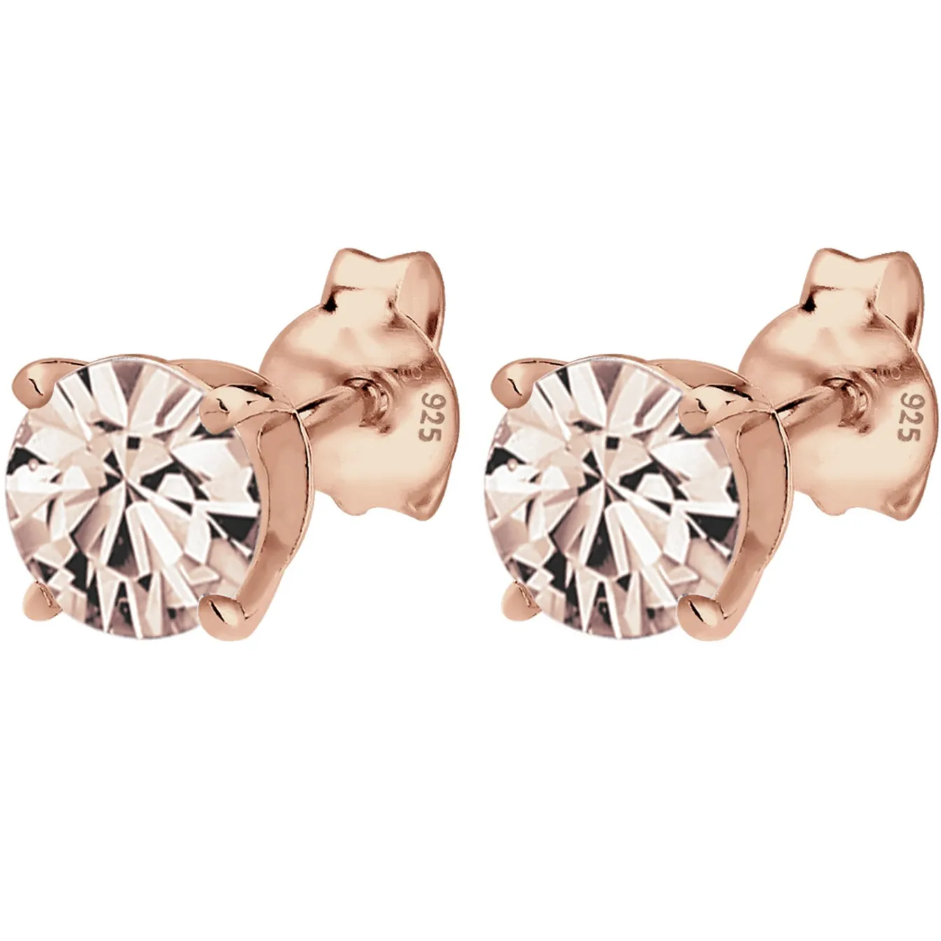 Elli "Ohrstecker | Kristall ( Weiß )< Roségold|Ohrringe