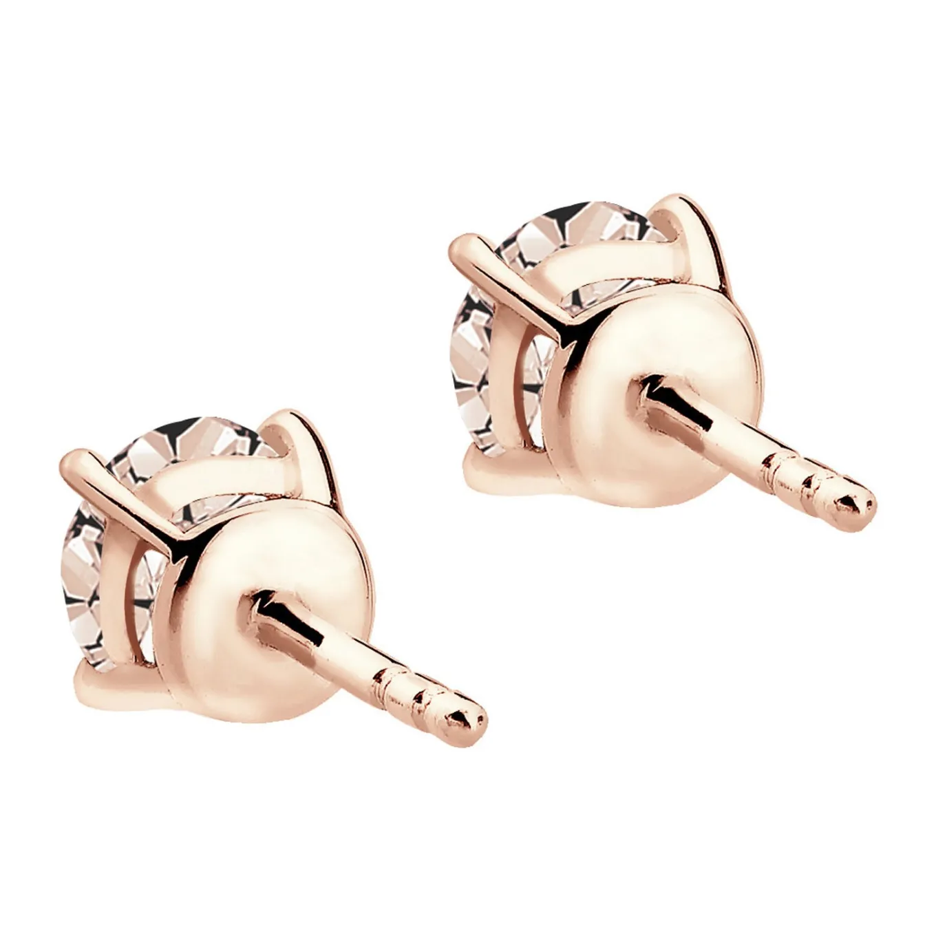 Elli "Ohrstecker | Kristall ( Weiß )< Roségold|Ohrringe