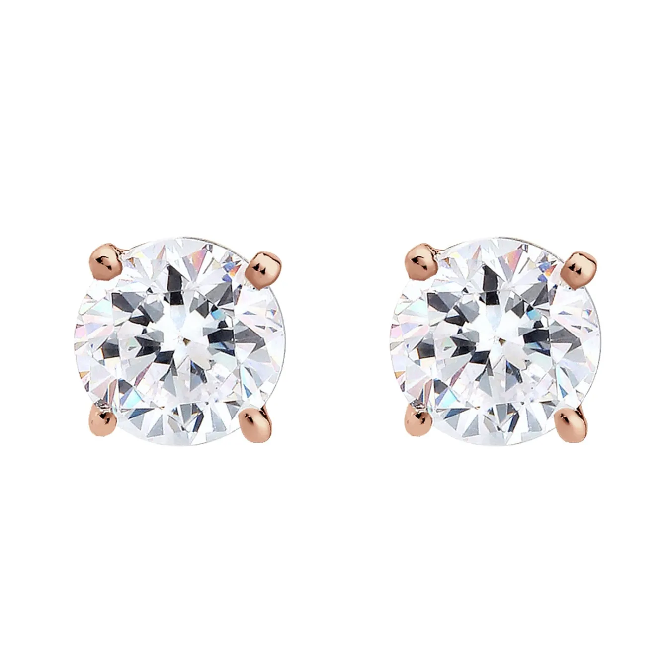 Elli "Ohrstecker | Kristall ( Weiß )< Roségold|Ohrringe