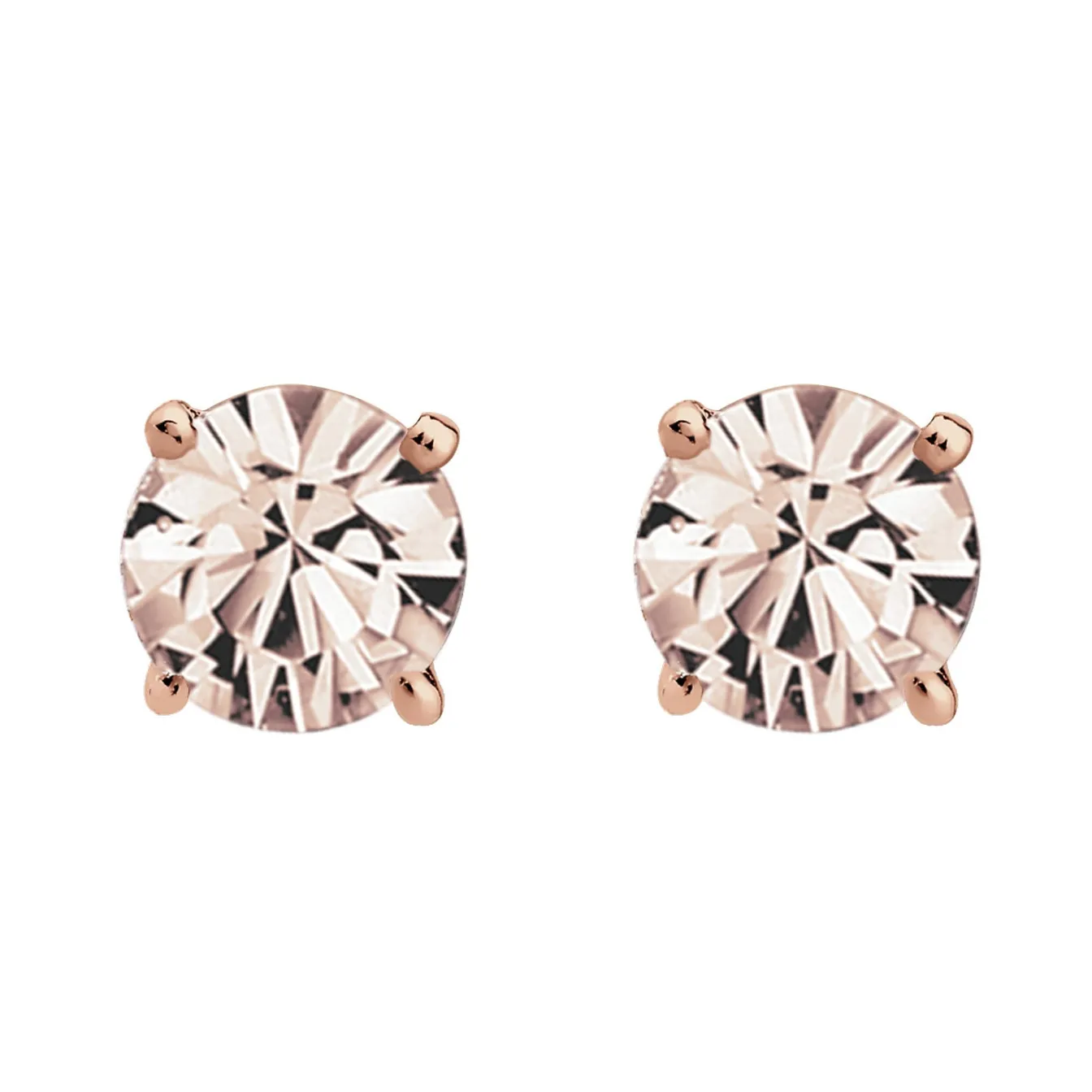 Elli "Ohrstecker | Kristall ( Weiß )< Roségold|Ohrringe