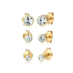 Elli "Ohrstecker | Kristall ( Weiß )< Roségold|Ohrringe