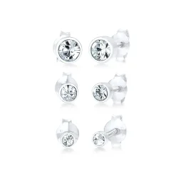 Elli "Ohrstecker | Kristall ( Weiß )< Roségold|Ohrringe