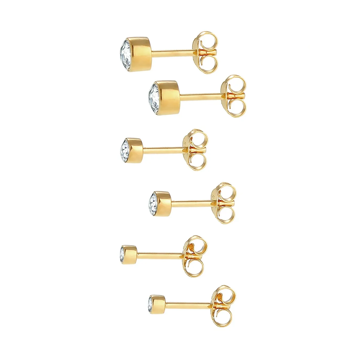 Elli "Ohrstecker | Kristall ( Weiß )< Roségold|Ohrringe