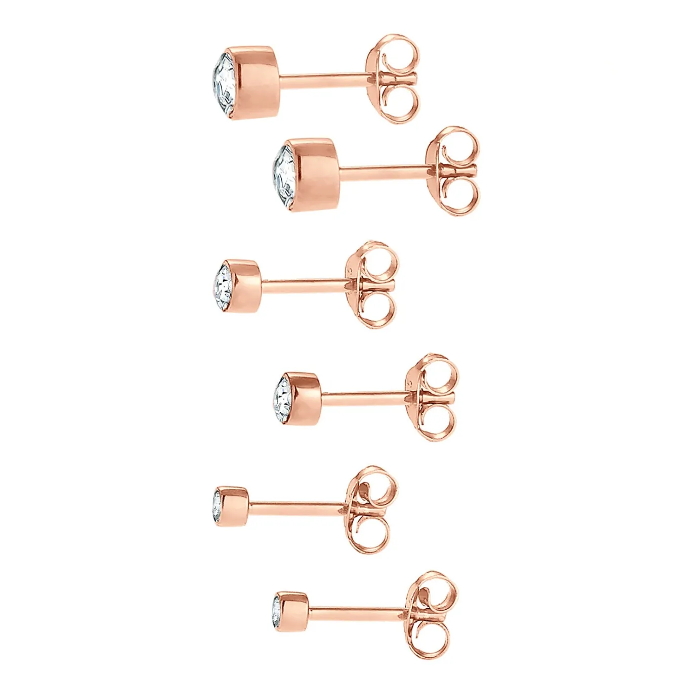 Elli "Ohrstecker | Kristall ( Weiß )< Roségold|Ohrringe