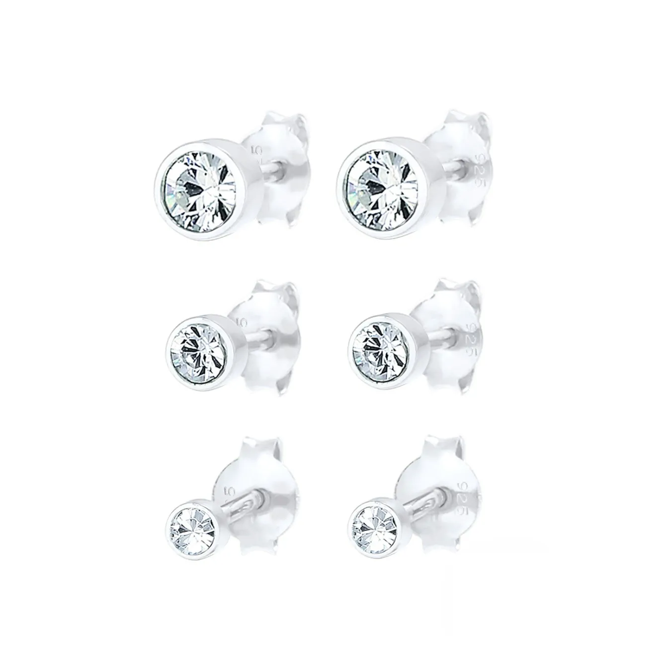 Elli "Ohrstecker | Kristall ( Weiß )< Roségold|Ohrringe