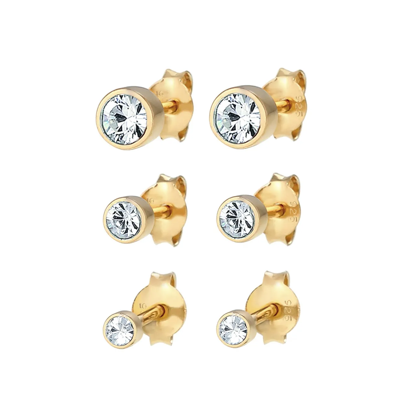 Elli "Ohrstecker | Kristall ( Weiß )< Roségold|Ohrringe