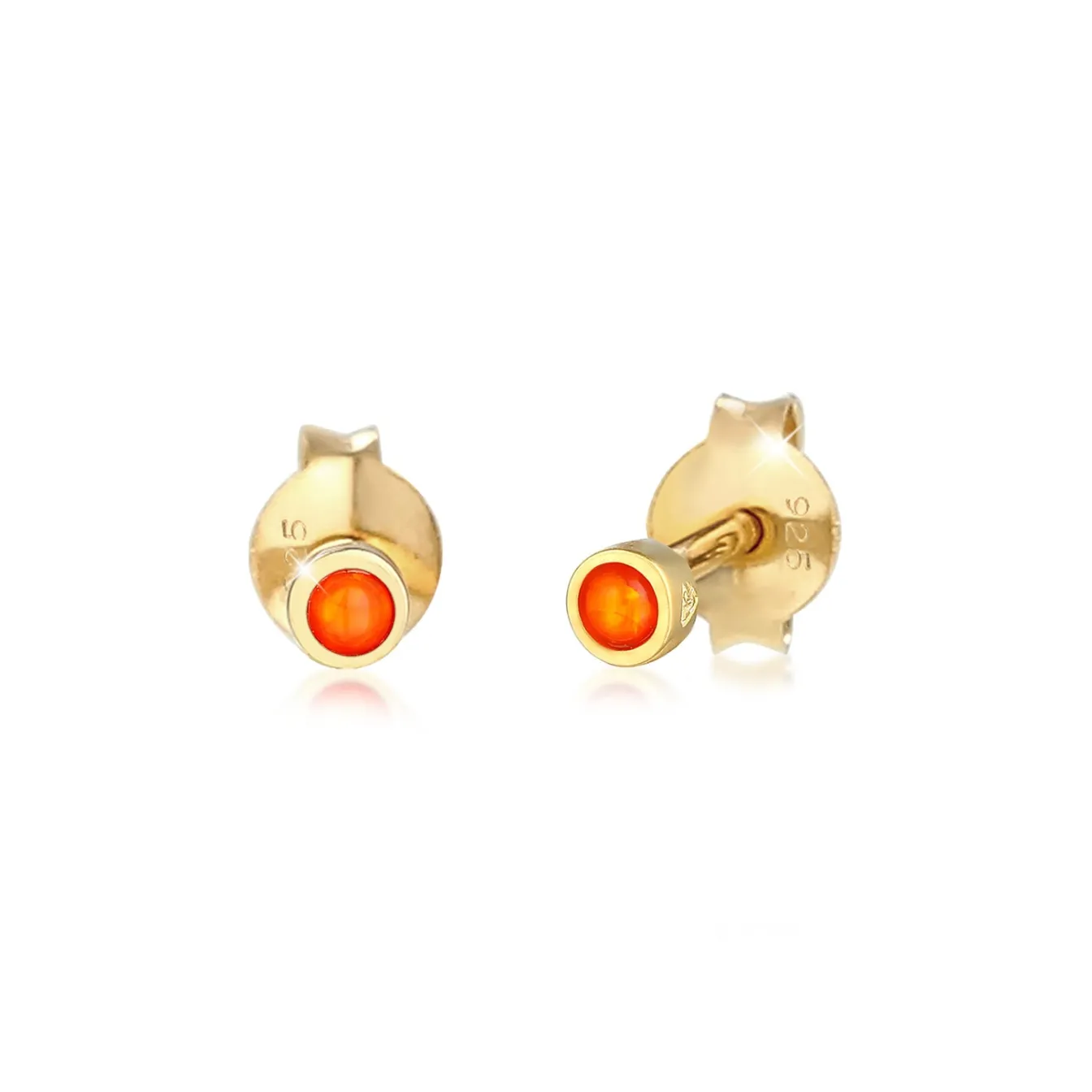 Elli "Ohrstecker | Opal ( Orange )< Ohrringe|Vergoldet