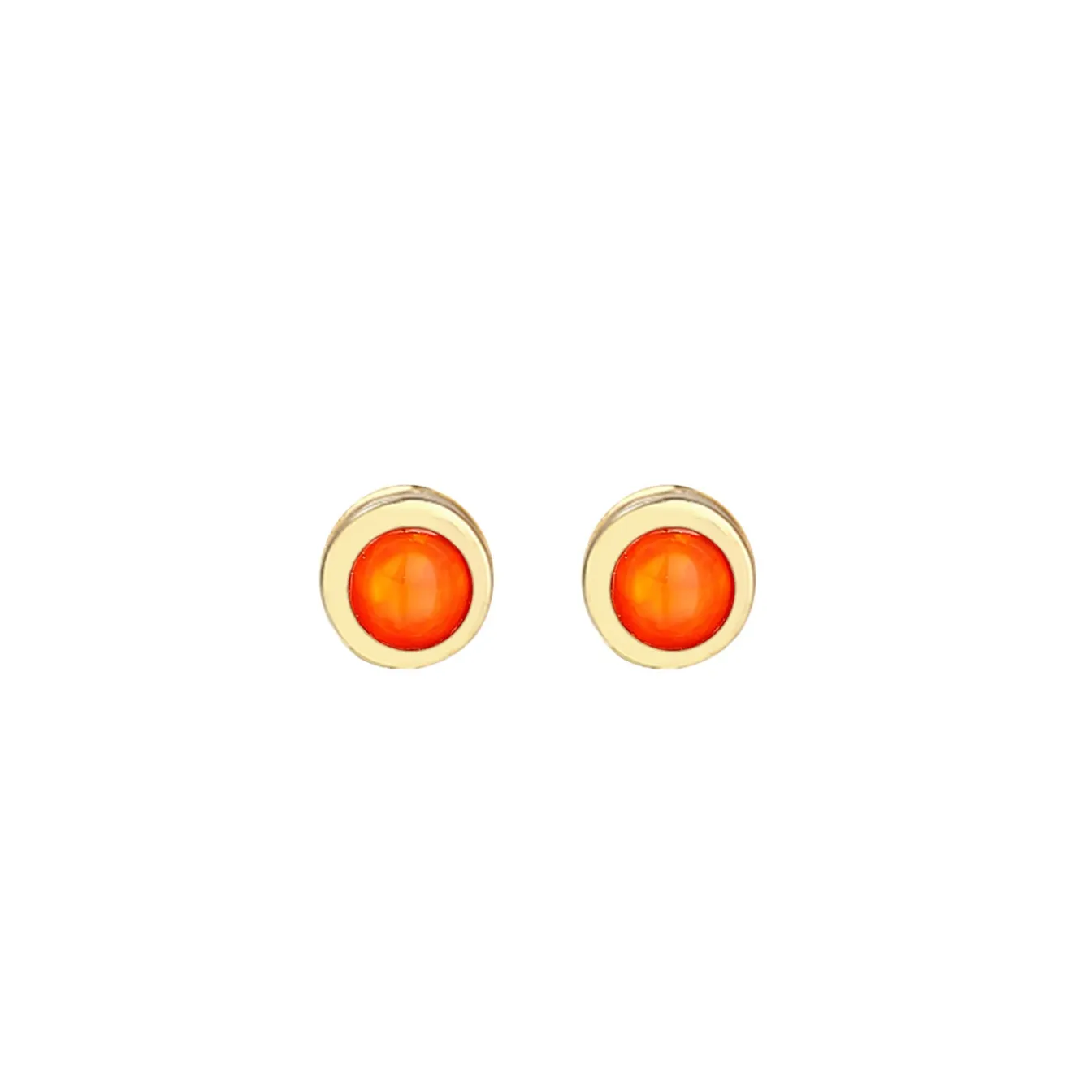 Elli "Ohrstecker | Opal ( Orange )< Ohrringe|Vergoldet