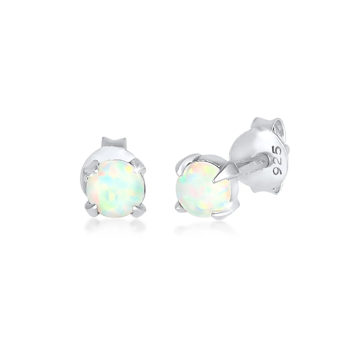 Elli "Ohrstecker | Opal ( Weiß )< Ohrringe|Silber
