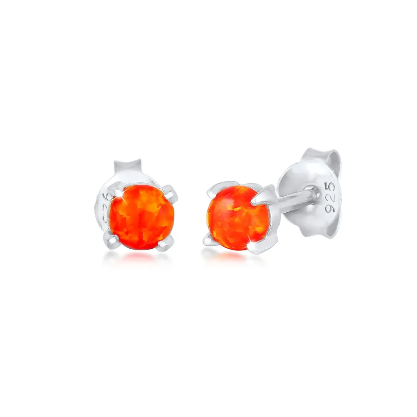 Elli "Ohrstecker | Opal ( Weiß )< Ohrringe|Silber