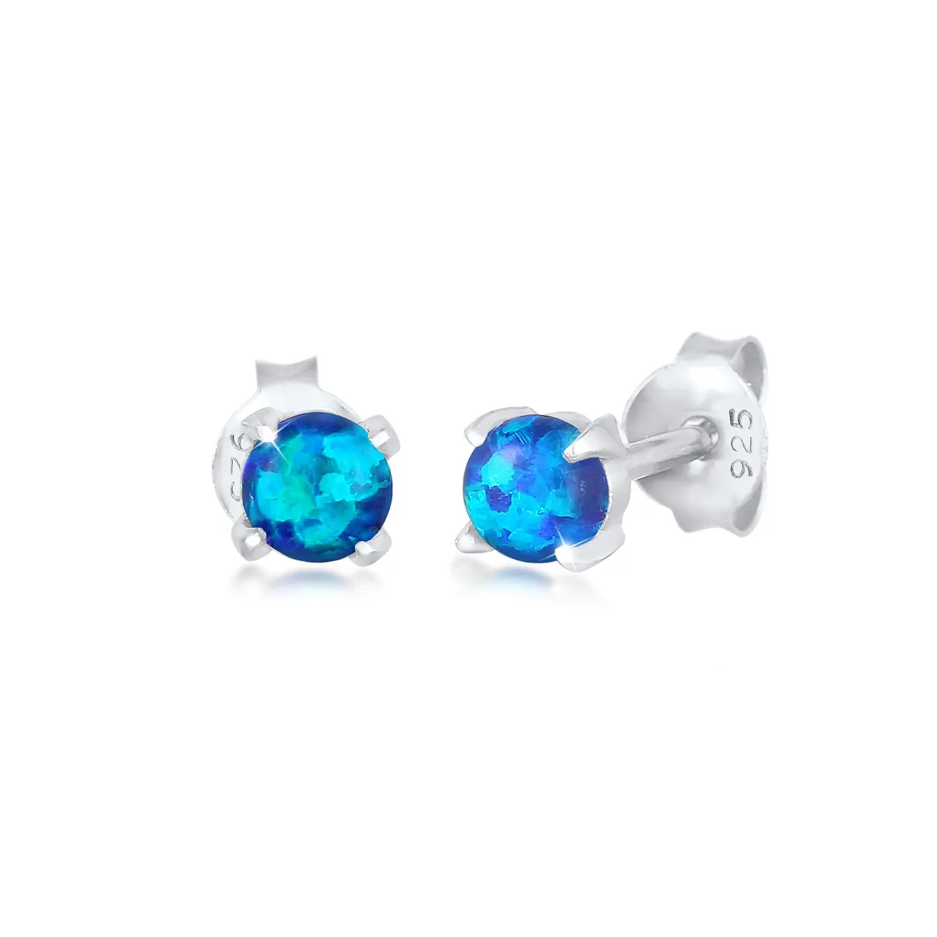 Elli "Ohrstecker | Opal ( Weiß )< Ohrringe|Silber