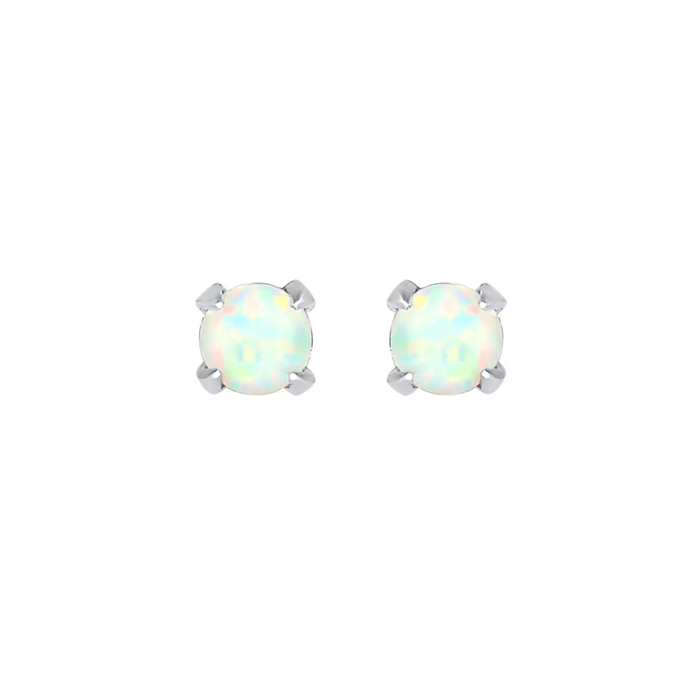 Elli "Ohrstecker | Opal ( Weiß )< Ohrringe|Silber