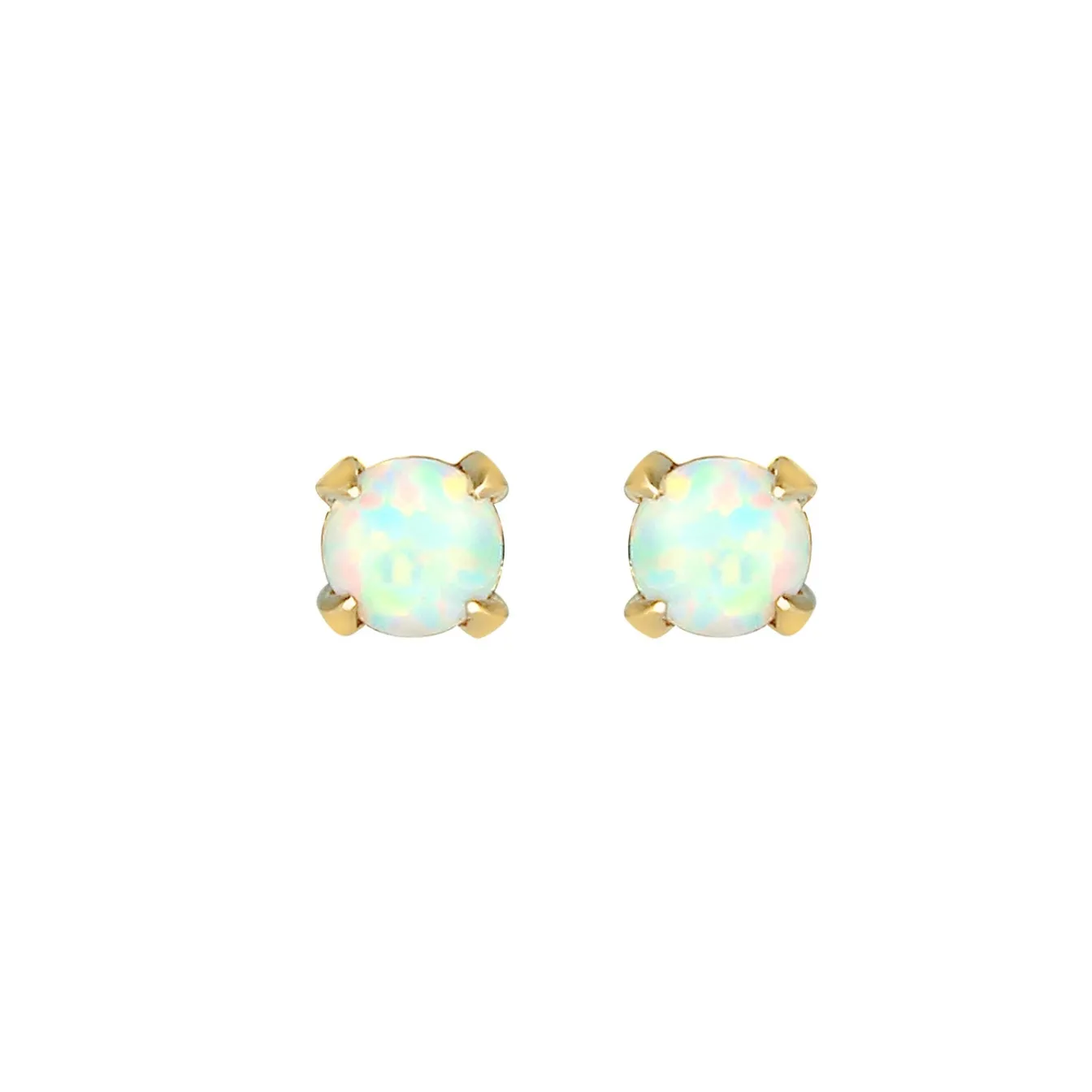 Elli "Ohrstecker | Opal ( Weiß )< Ohrringe|Silber