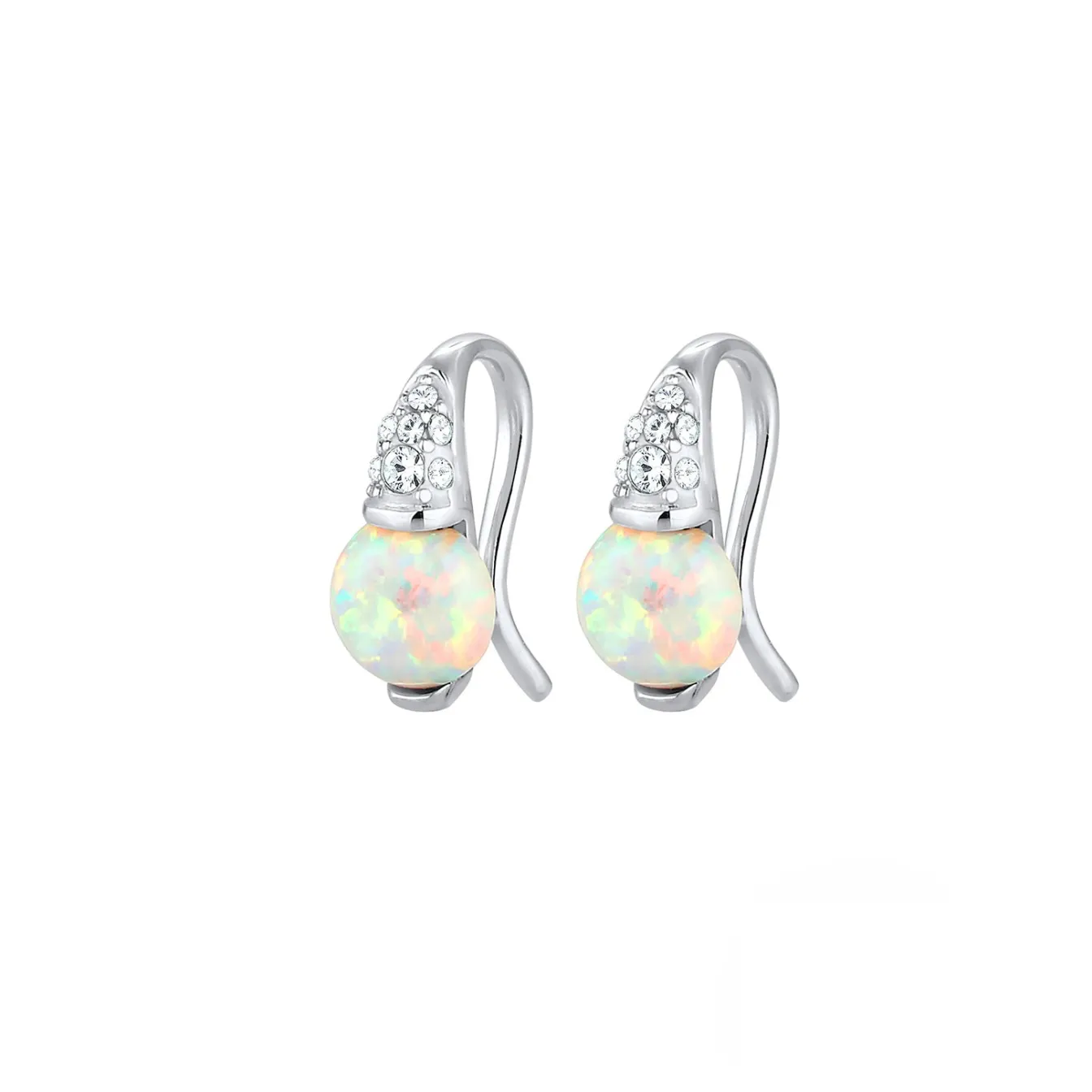 Elli "Ohrstecker | Opal ( Weiß )< Ohrringe|Vergoldet