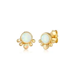 Elli "Ohrstecker | Opal ( Weiß )< Ohrringe|Vergoldet