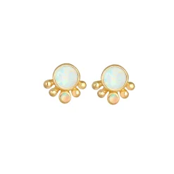 Elli "Ohrstecker | Opal ( Weiß )< Ohrringe|Vergoldet