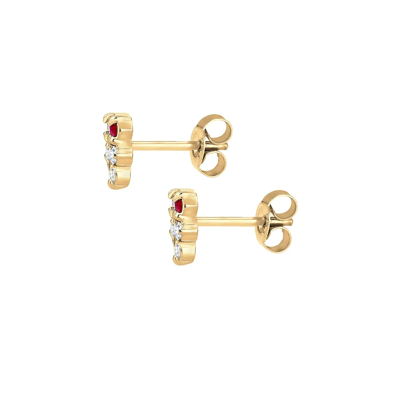 Elli "Ohrstecker | Rubin ( Pink )< Ohrringe|Vergoldet
