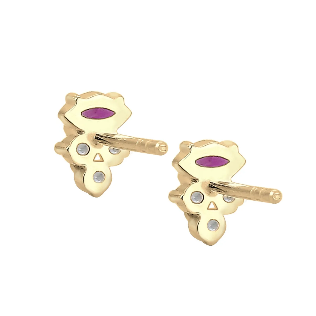 Elli "Ohrstecker | Rubin ( Pink )< Ohrringe|Vergoldet