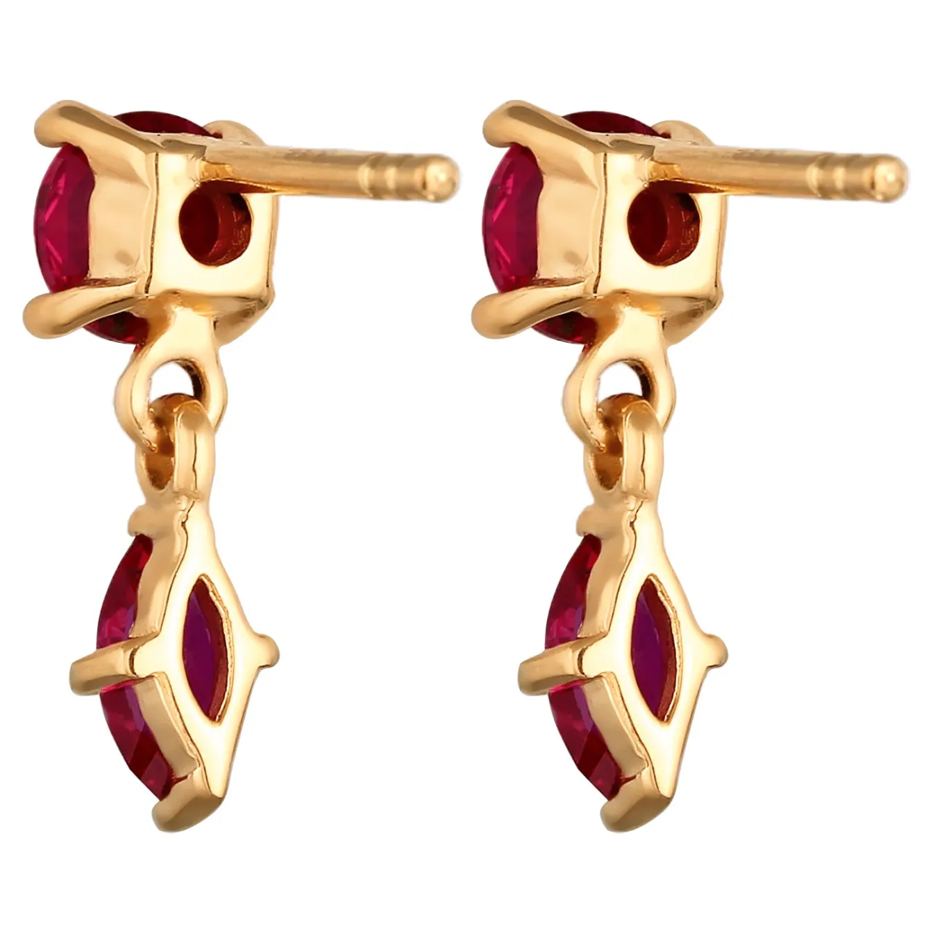Elli "Ohrstecker | Rubin (Rot)< Vergoldet|Ohrringe