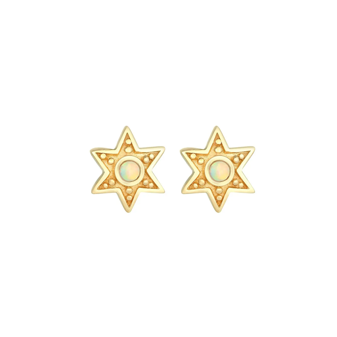 Elli "Ohrstecker Astro | Opal ( Weiß )< Ohrringe|Vergoldet